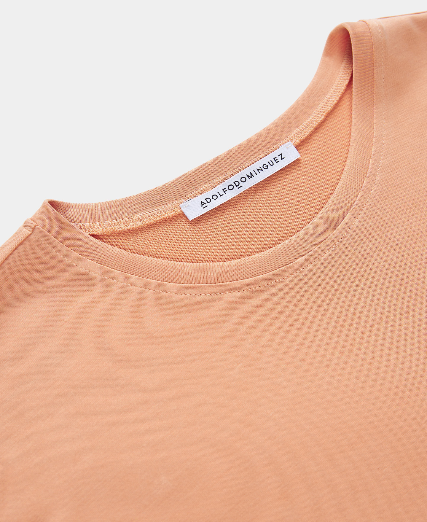 Orange modal crew neck t-shirt image number 6