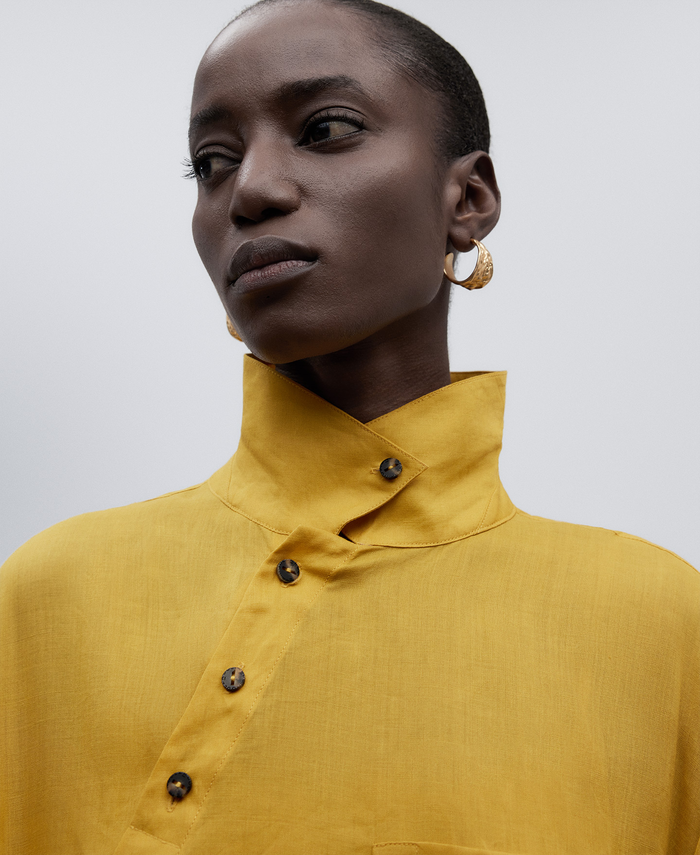 Yellow asymmetric dress woman image number 3