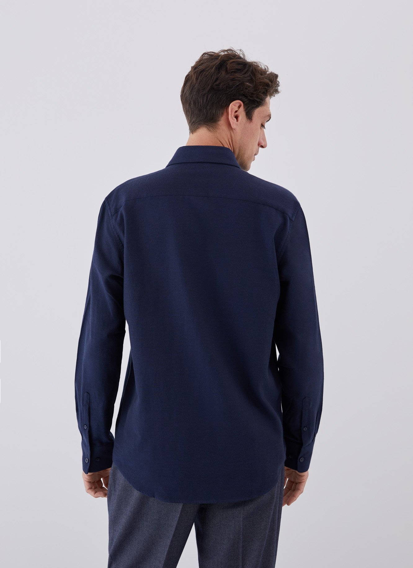 Micro textured cotton shirt image number 1
