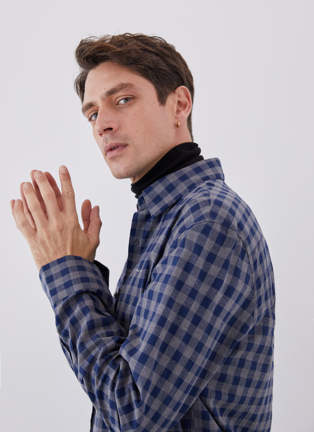 Checked cotton shirt image number 4