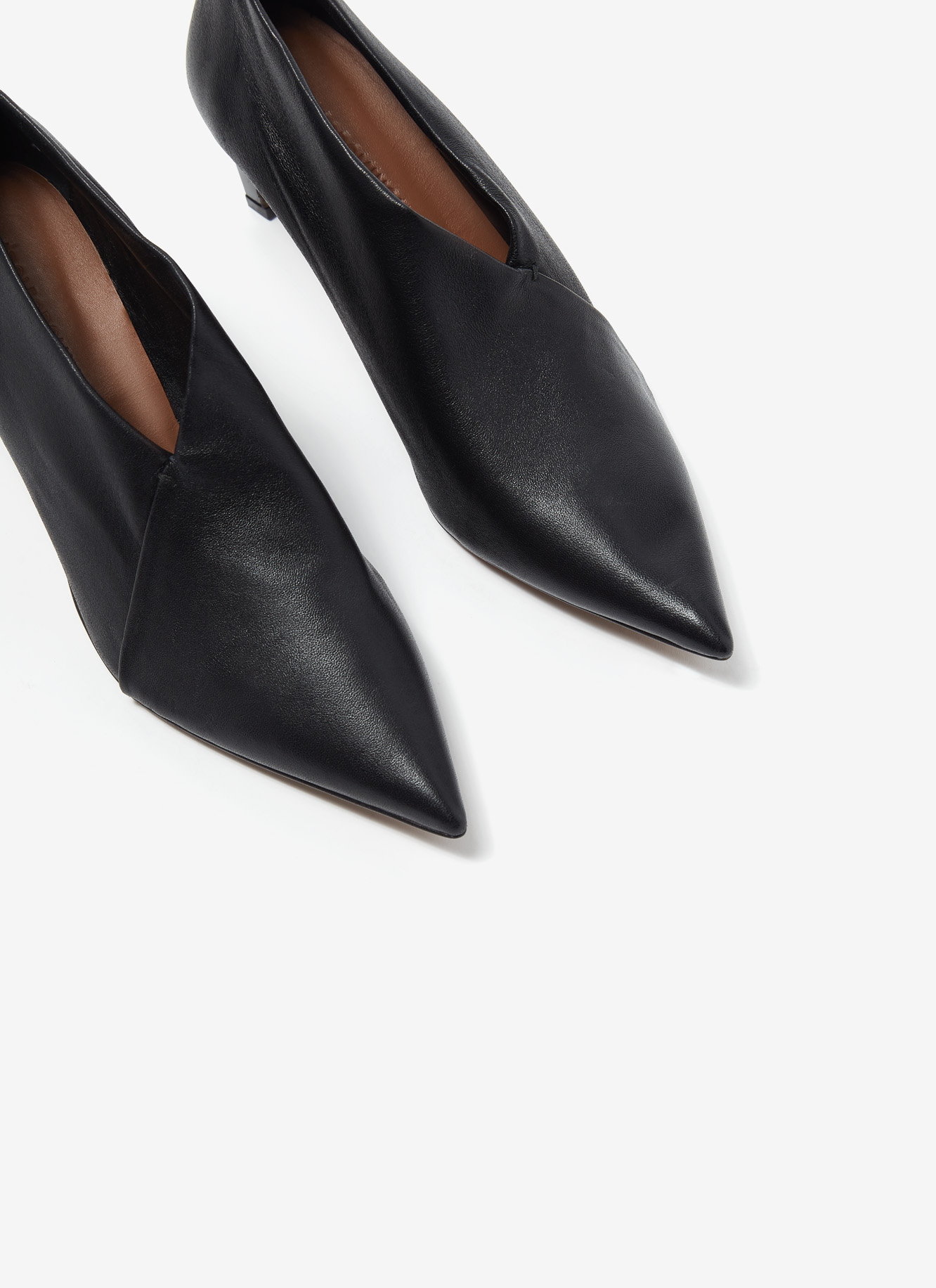 Nappa effect asymmetric ankle boots image number 1