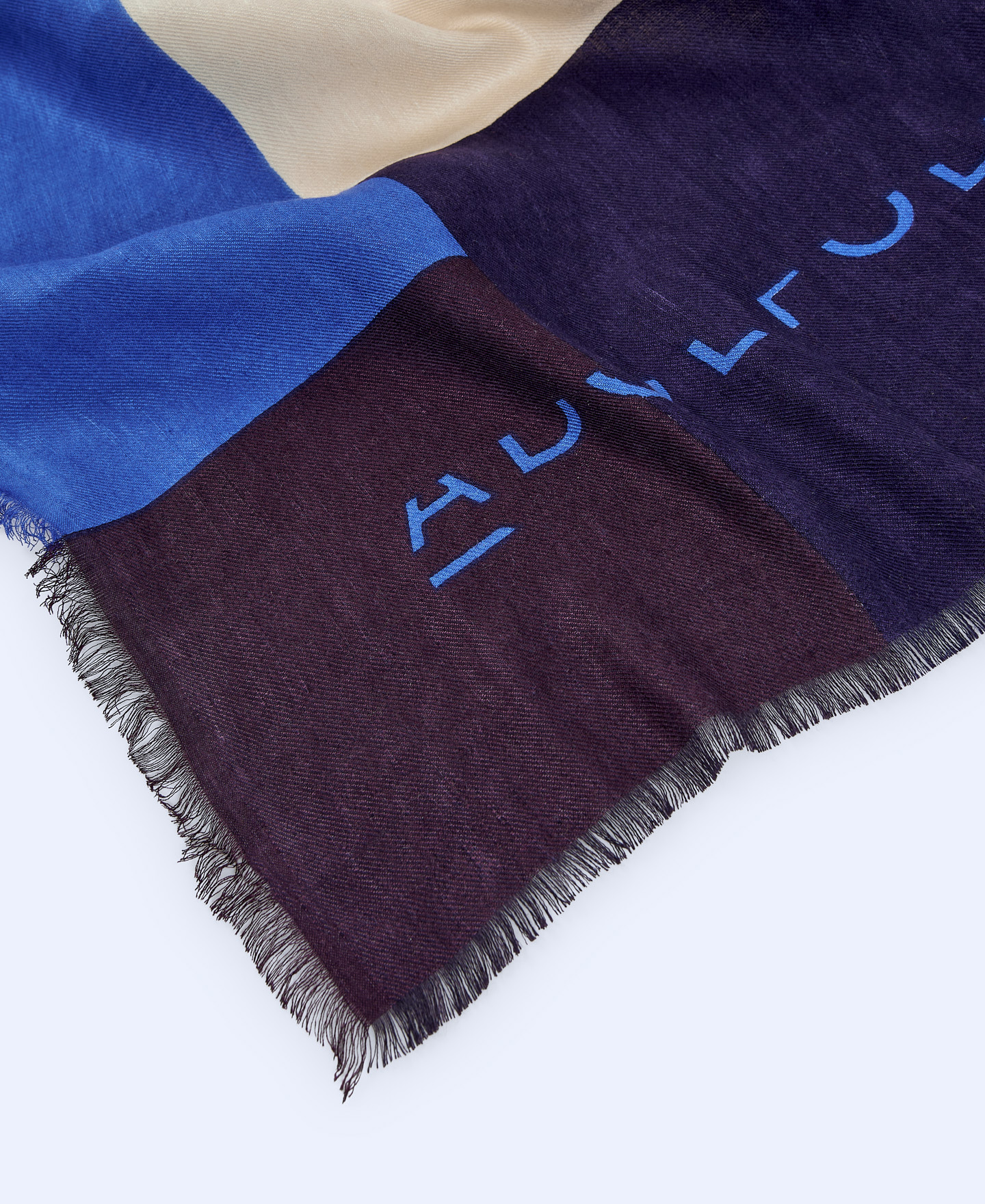 European linen Color Block printed shawl image number 2