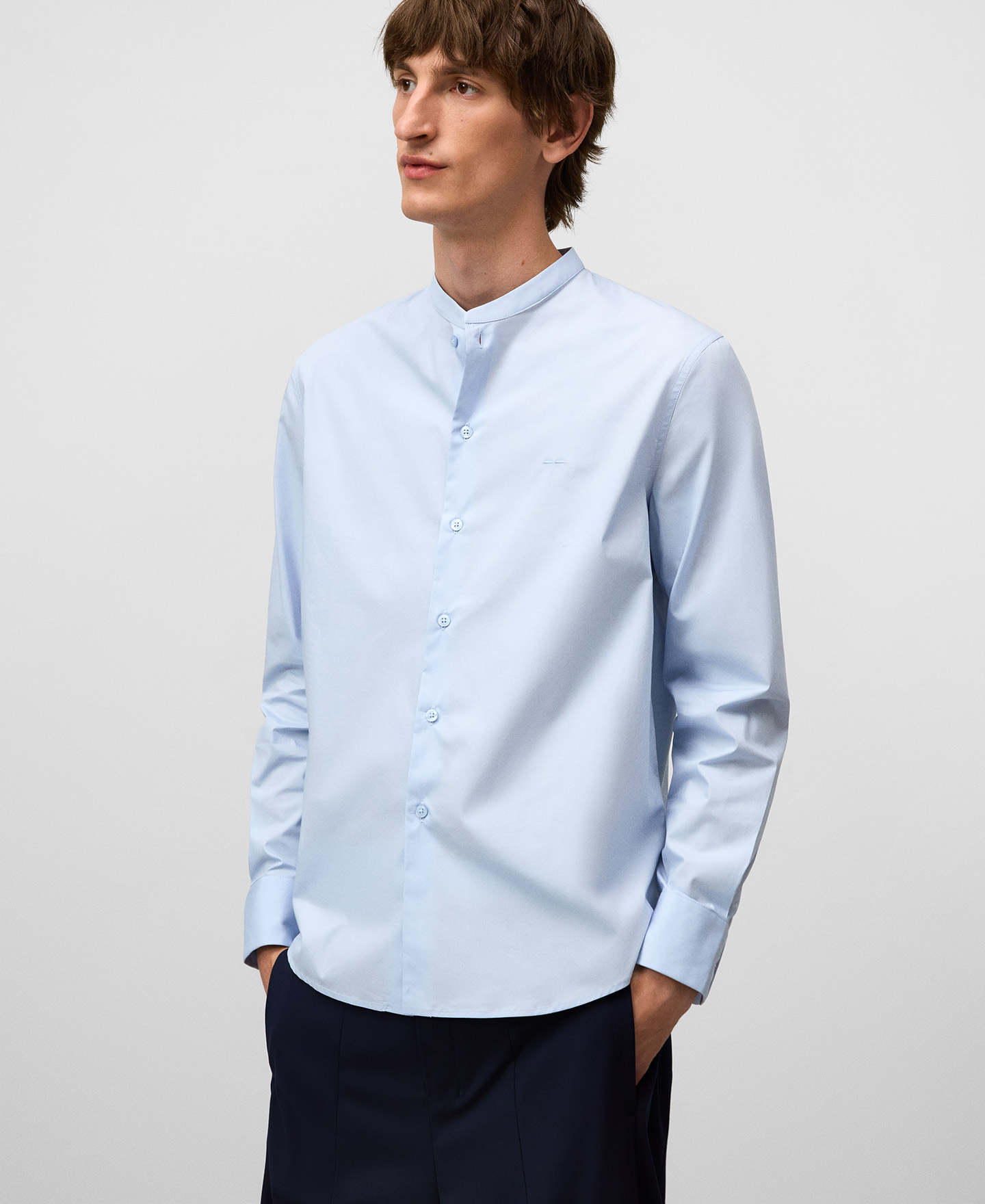 Chemise regular fit à col mao homme image number 0