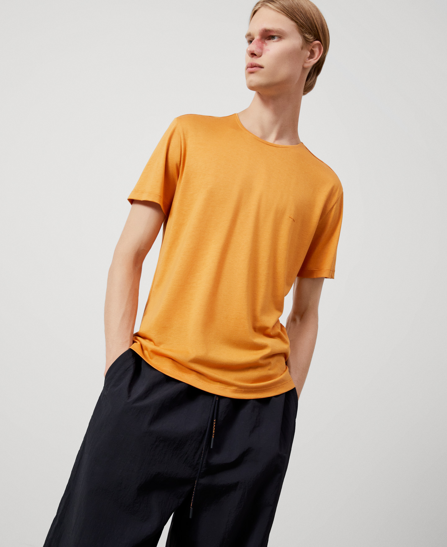 Lyocell crew neck T-shirt image number 0