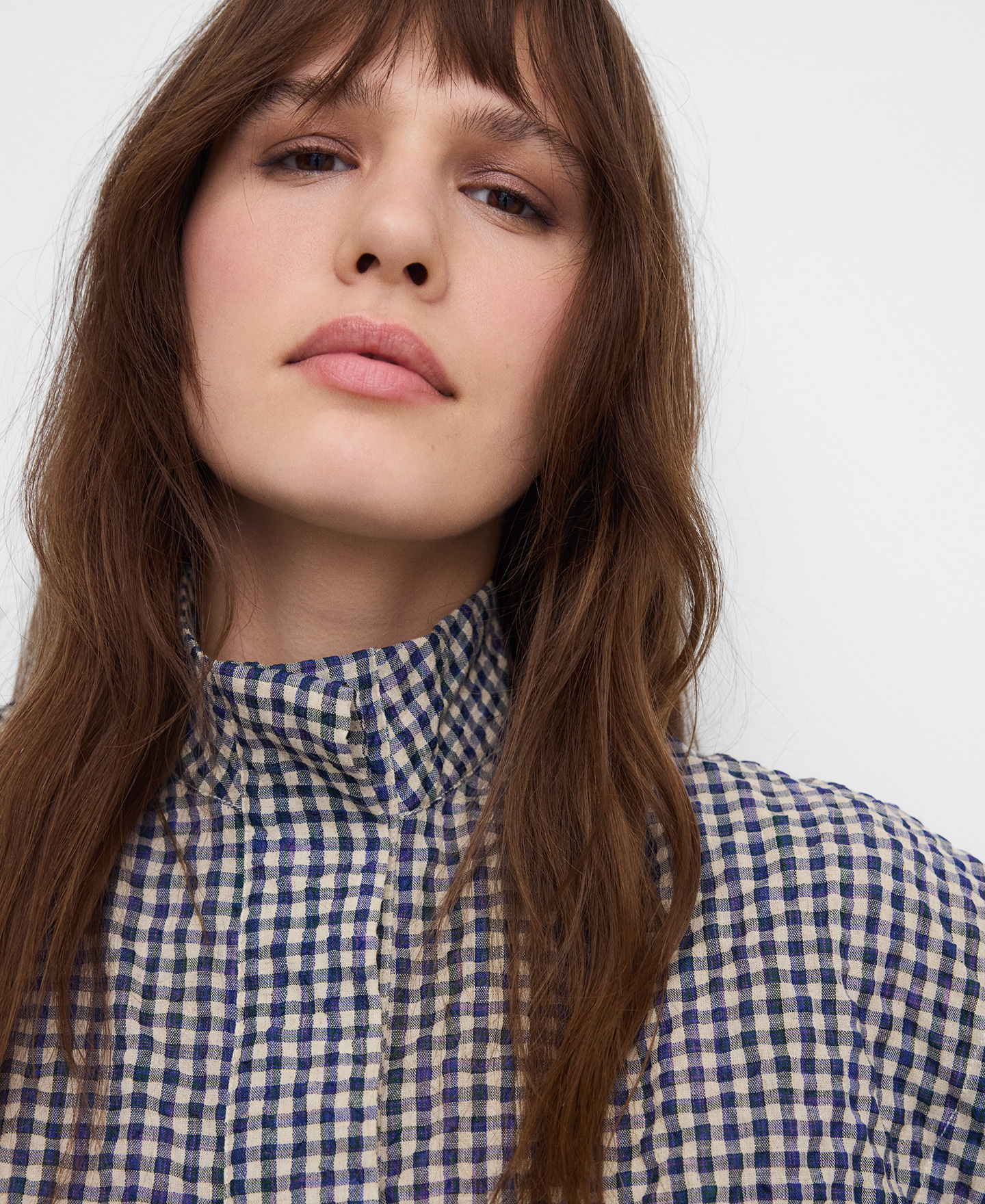 Gingham seersucker shirt image number 3