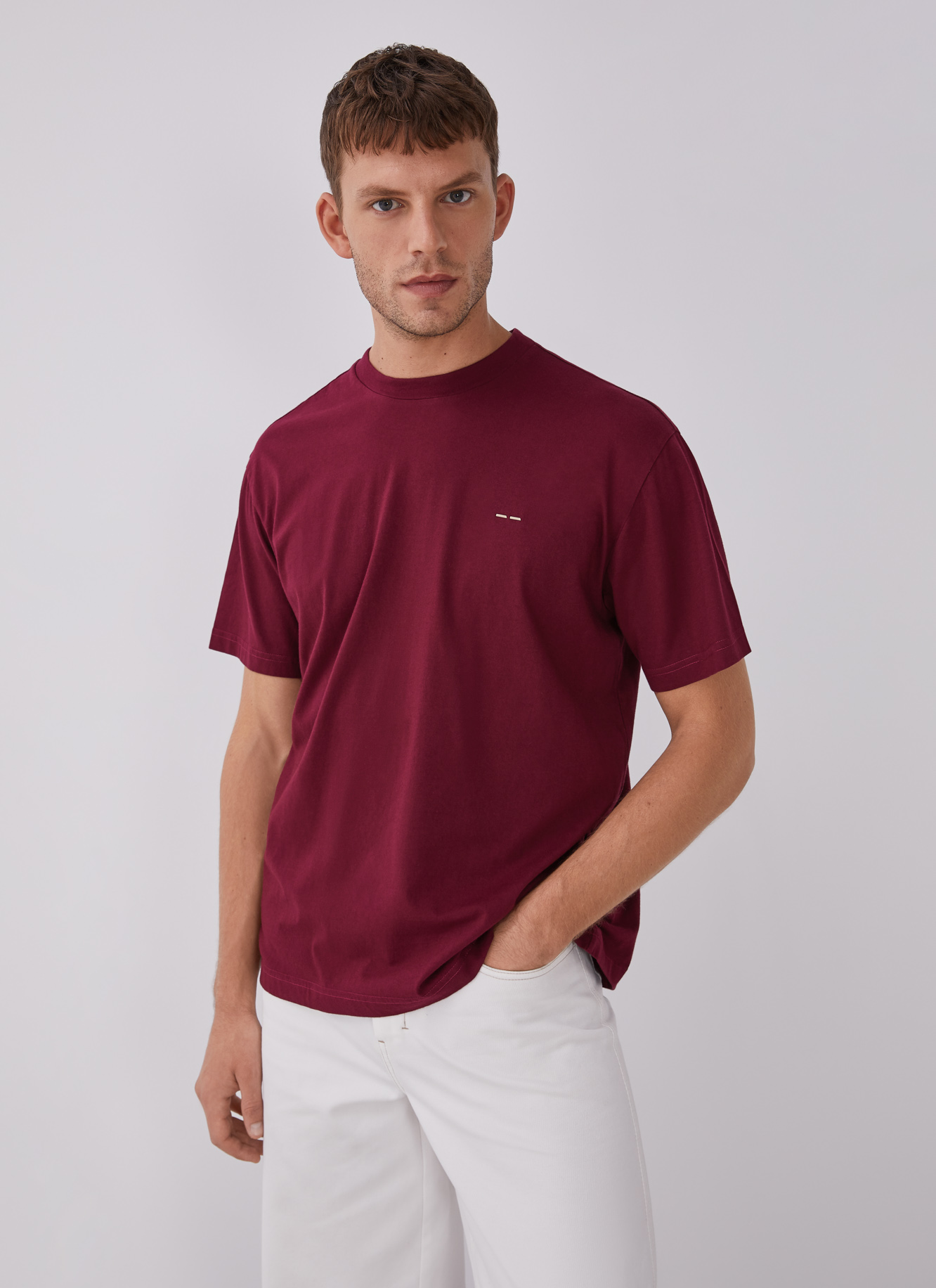 Cotton t-shirt with chest logo image number 0