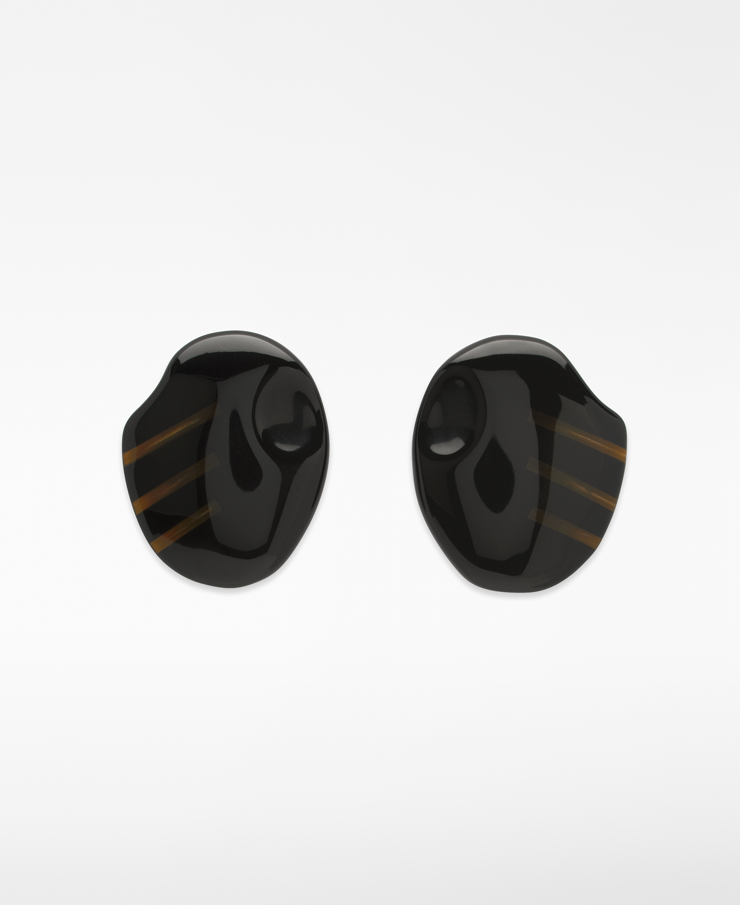 Pendientes ovalados resina bicolor image number 0