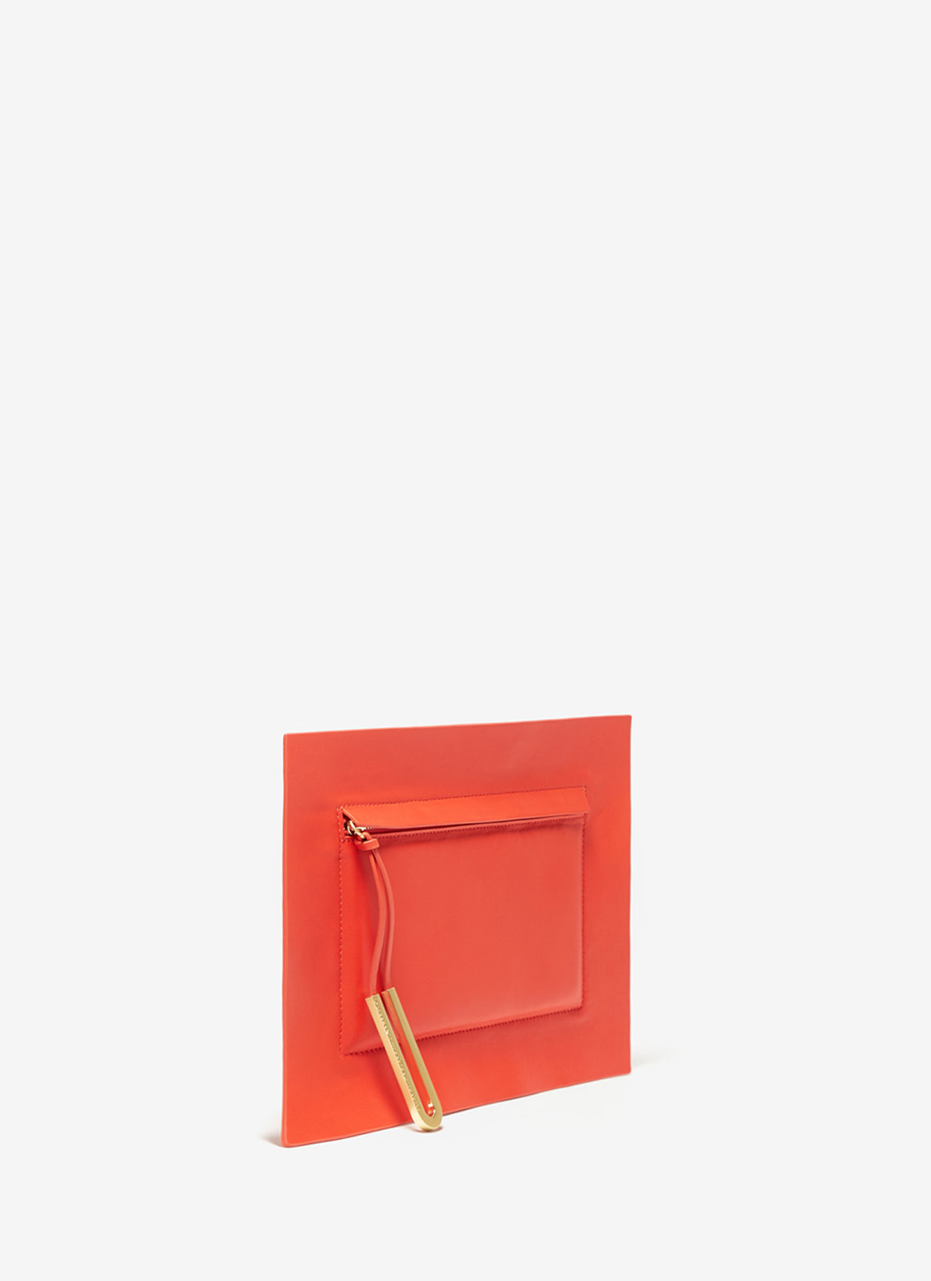 Leather clutch with signature puller image number 1