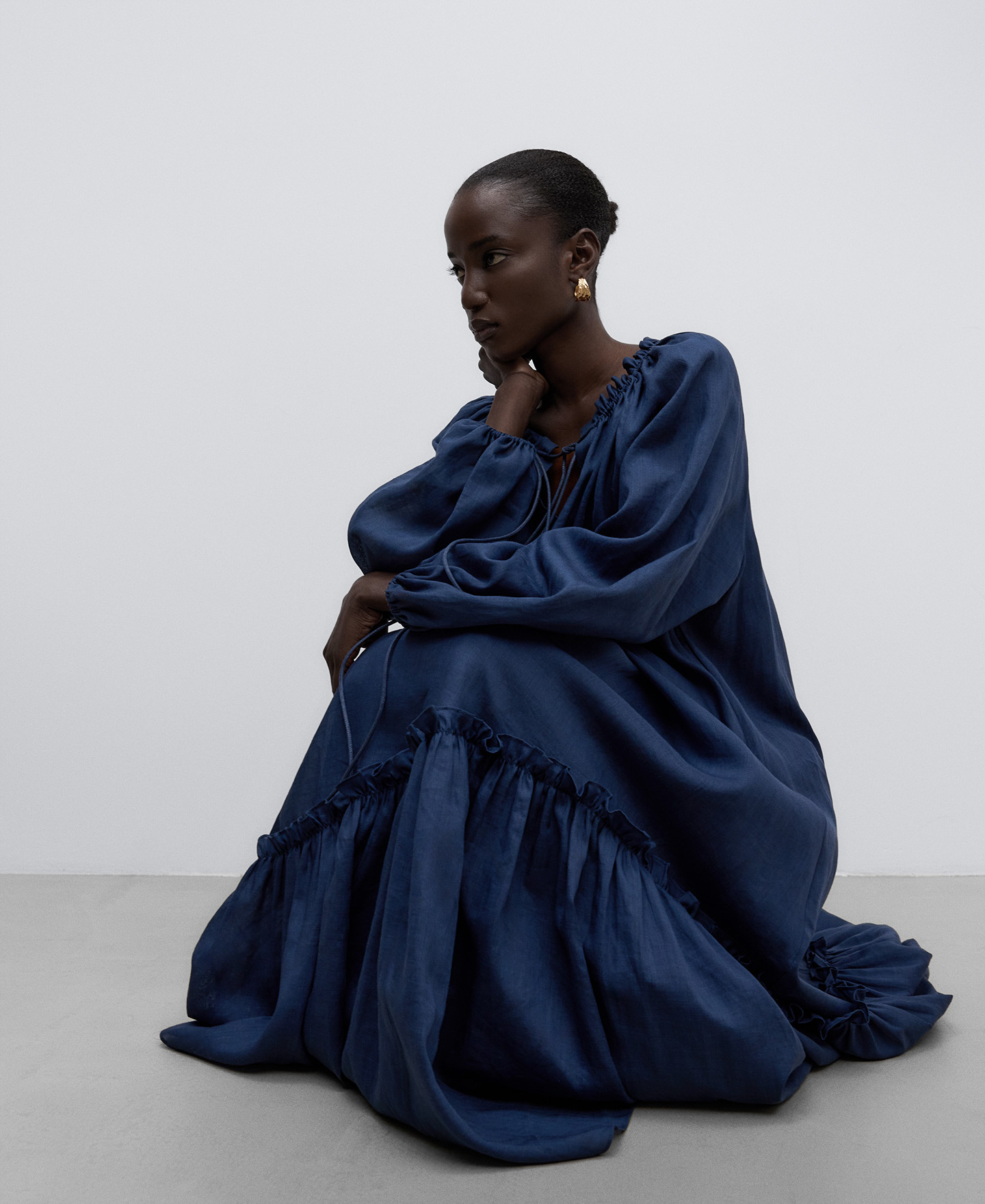 Blue maxi dress woman image number 4