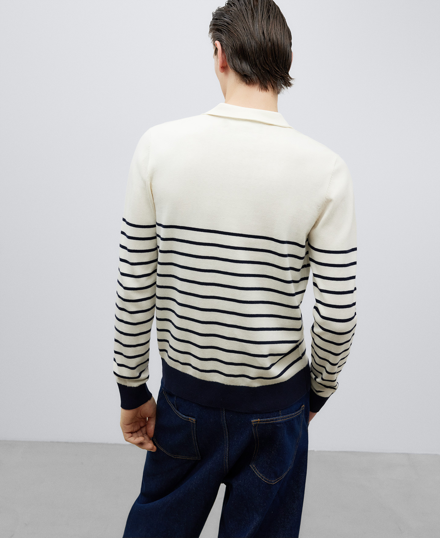 Striped cotton polo man image number 2