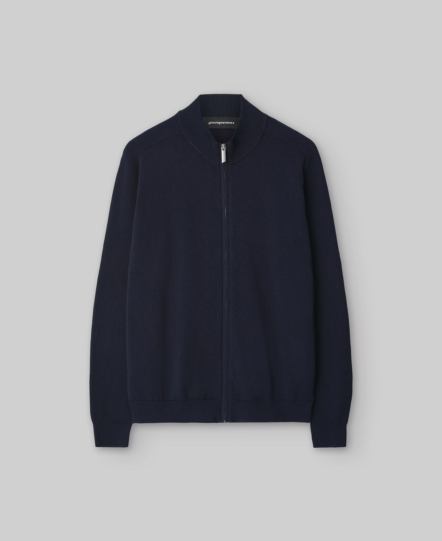 Cardigan à col montant en coton bleu homme image number 4