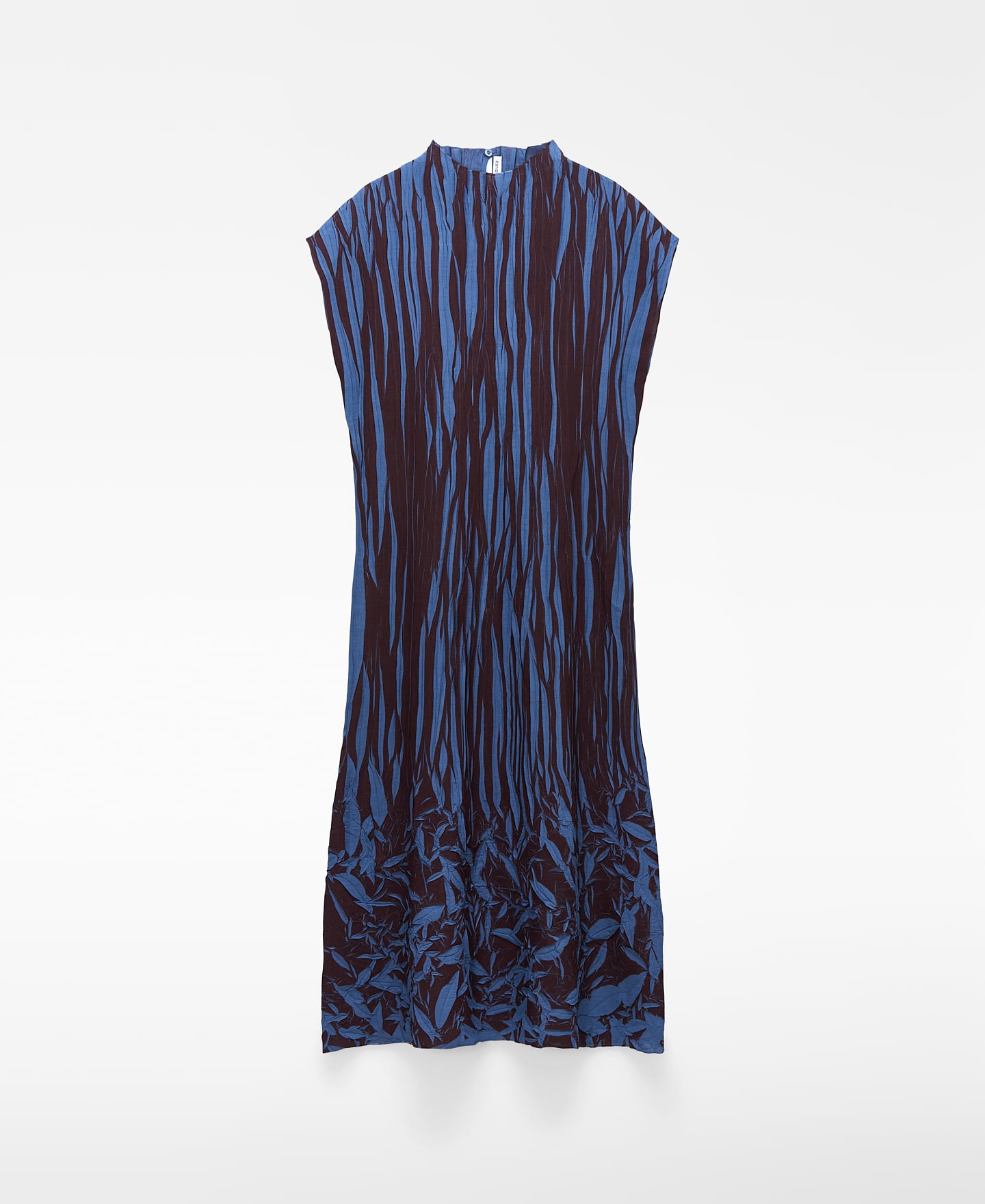 Vestido midi bicolor com pregas irregulares image number 4