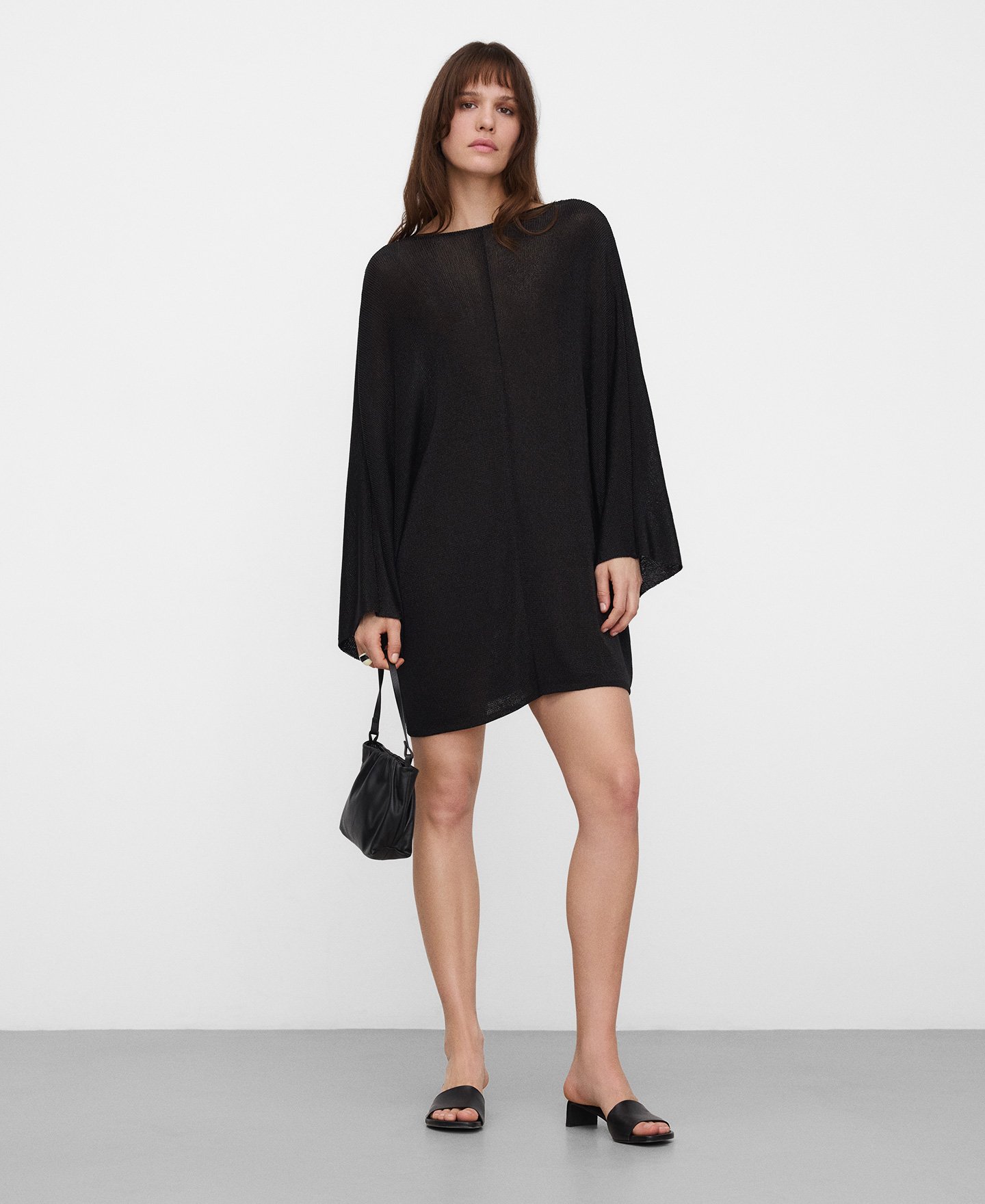 Short metallic knit dress image number 1