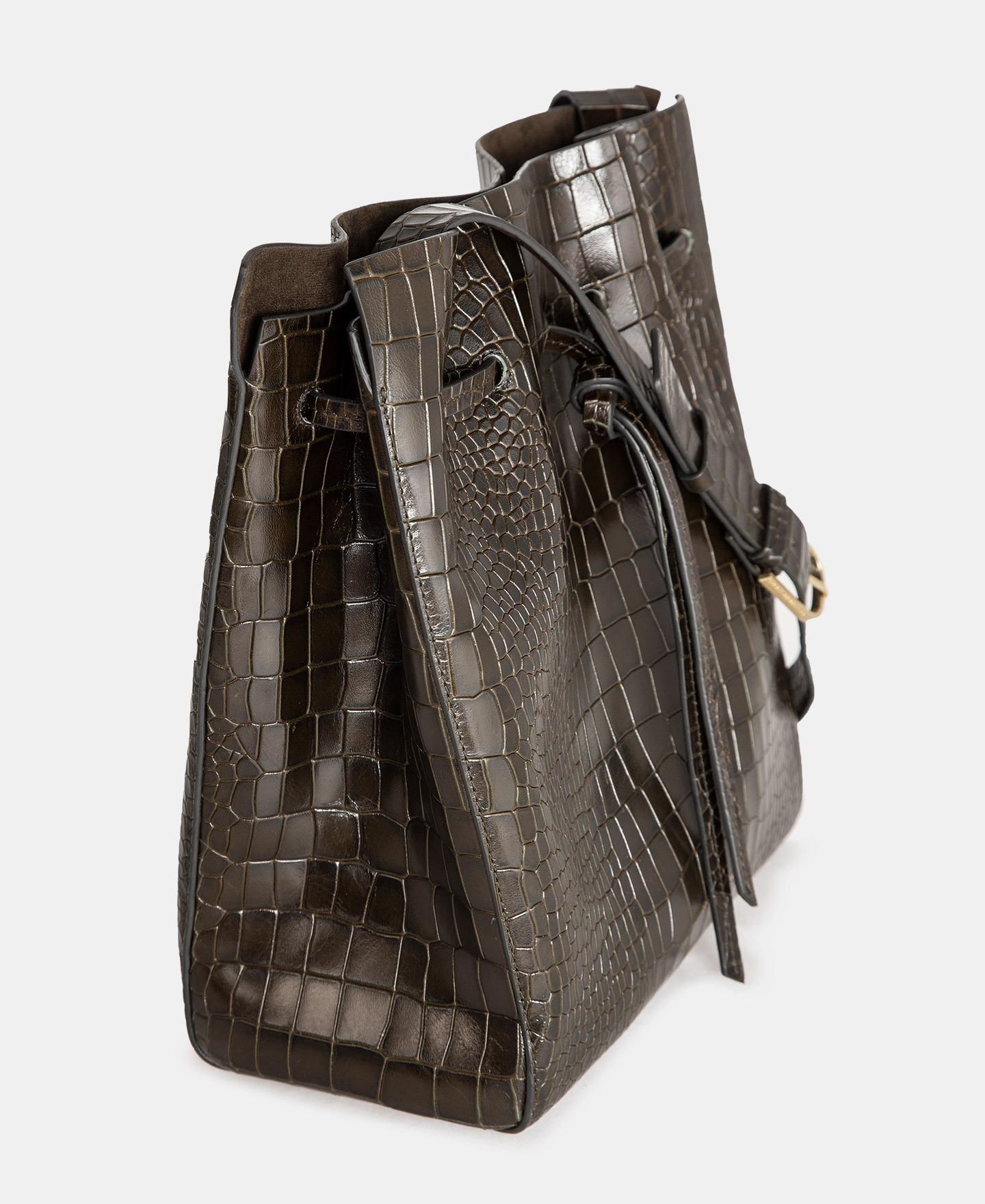 Sac hobo en cuir aspect crocodile image number 1