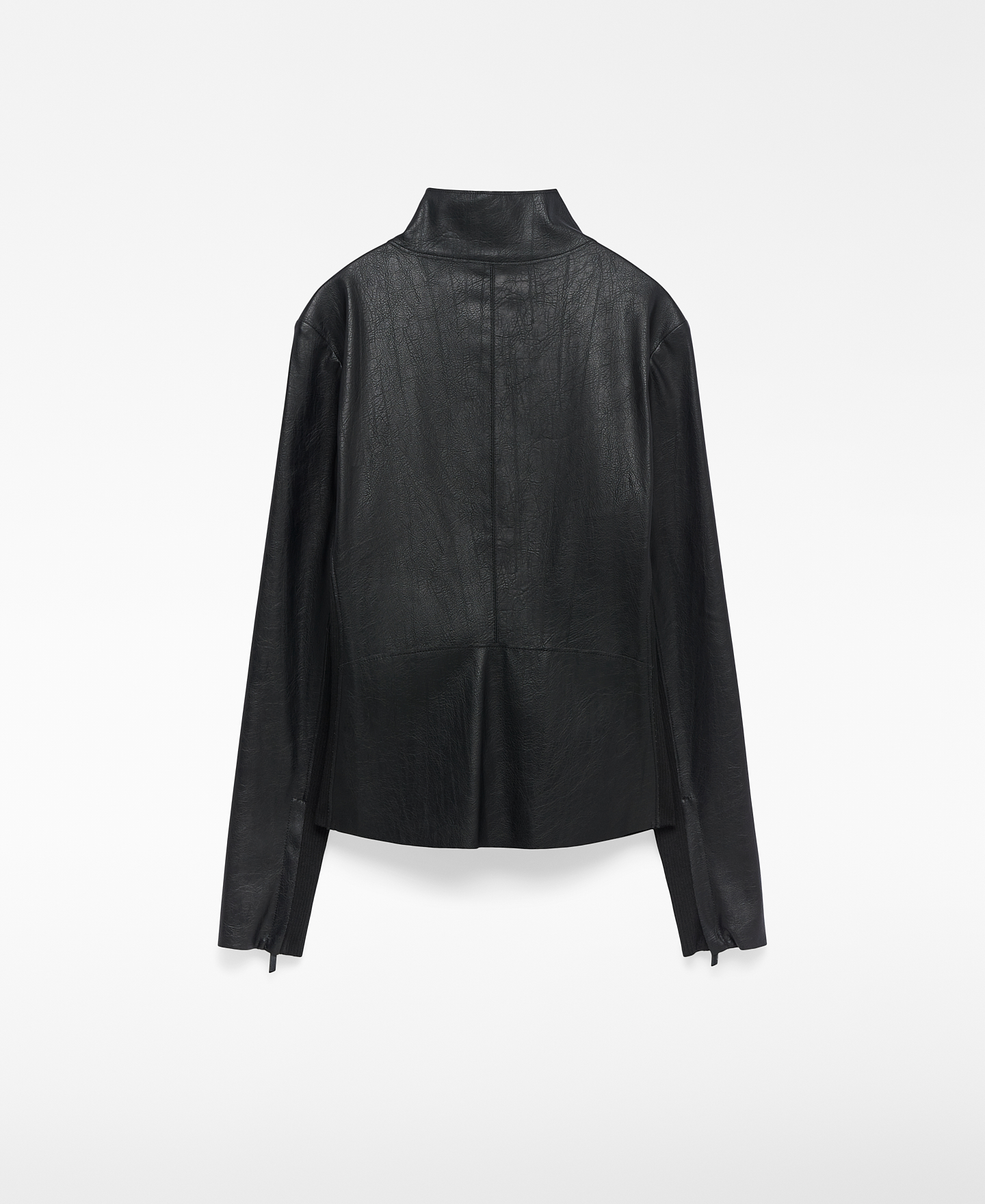 Leather-Non-Leather biker jacket woman image number 5