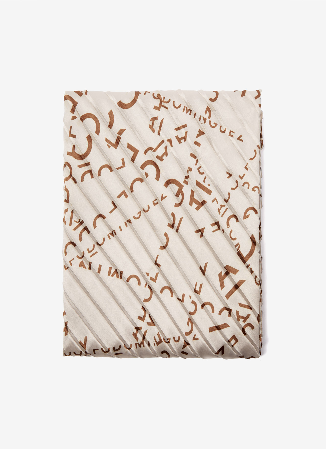 Pleated foulard with logo print image number 0