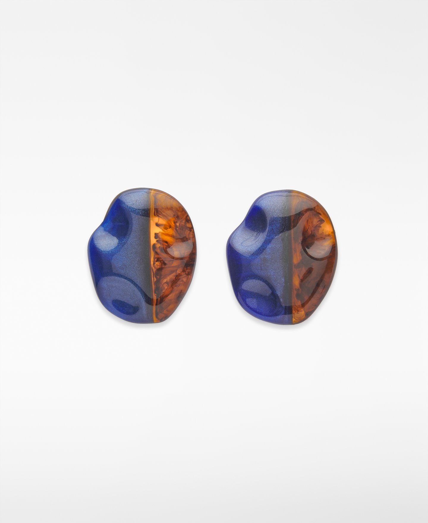 Two-tone resin earrings woman image number 0