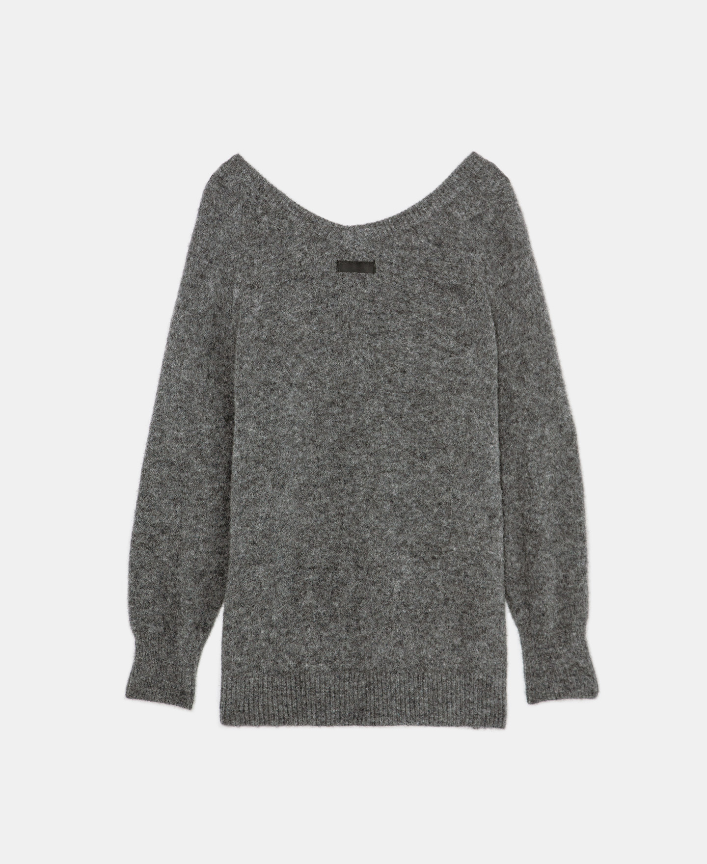 Double neckline wool and alpaca sweater image number 5