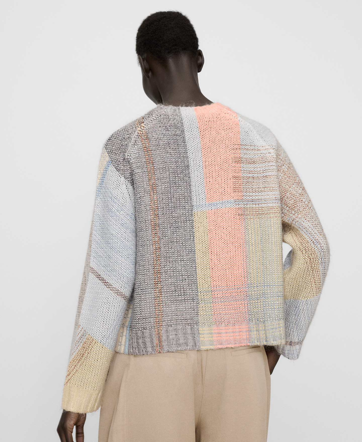 Printed knit crew collar sweater image number 2