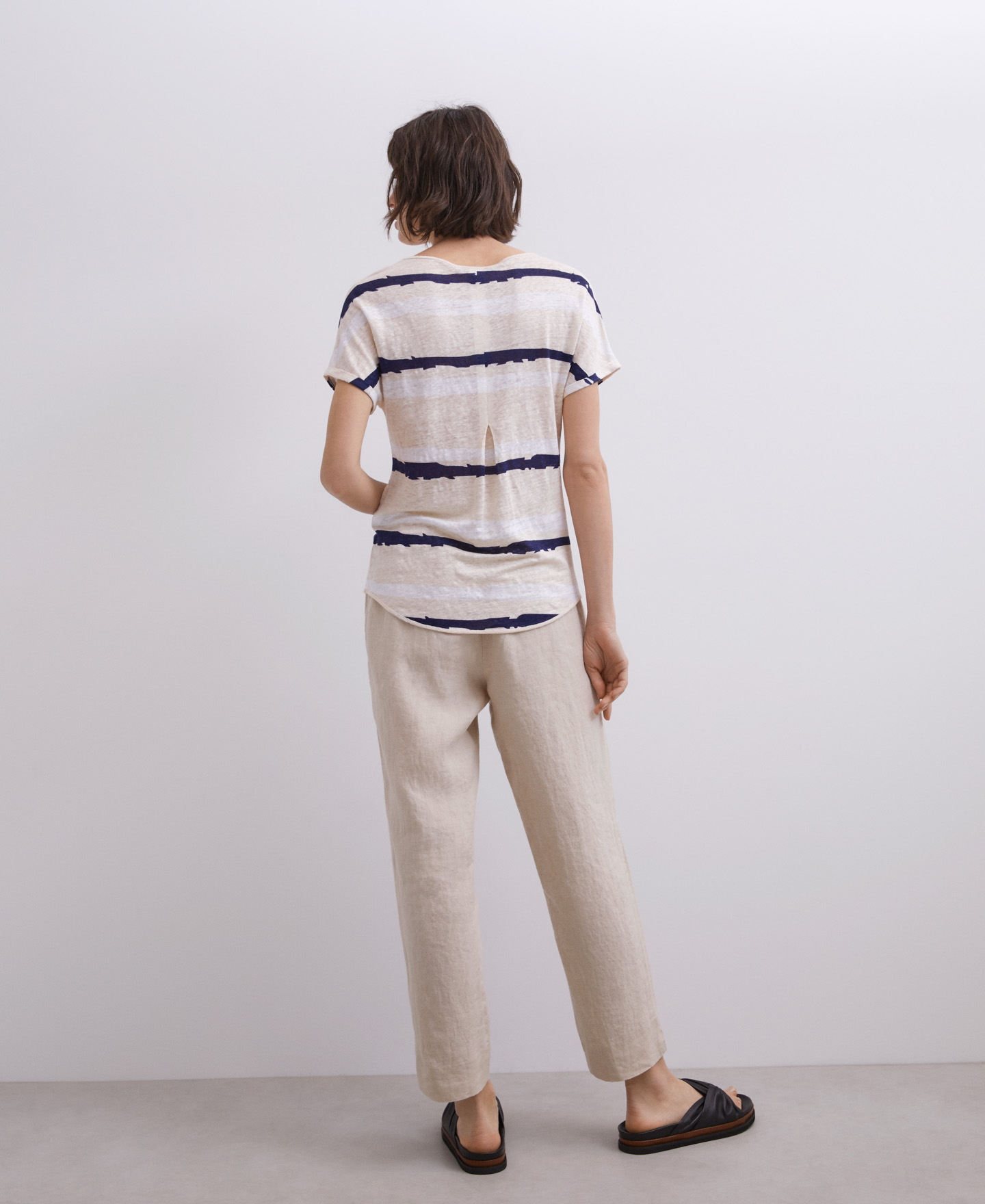 Camiseta rayas en lino image number 2