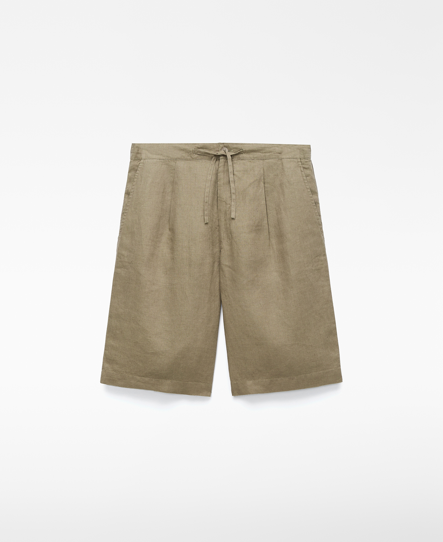 Bermuda com pregas em linho europeu image number 4