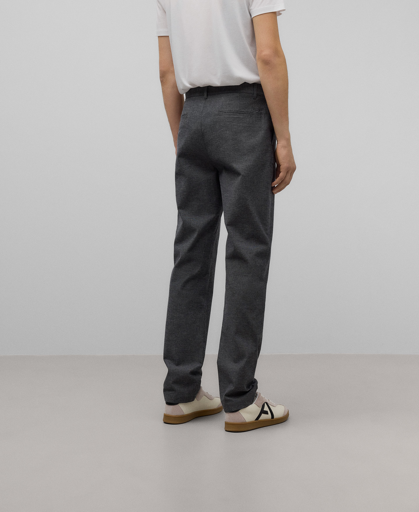 Microtextured chino trousers man image number 2