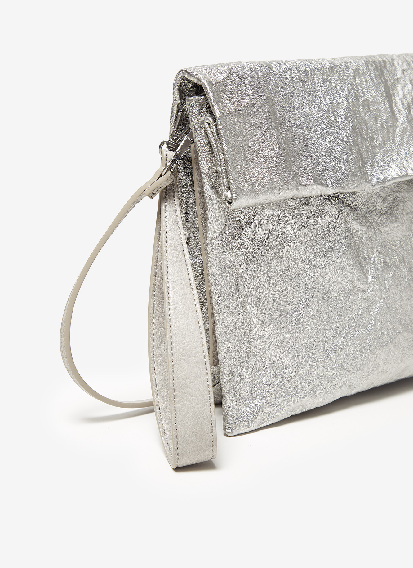 Wrinkled clutch with wrist strap image number 2