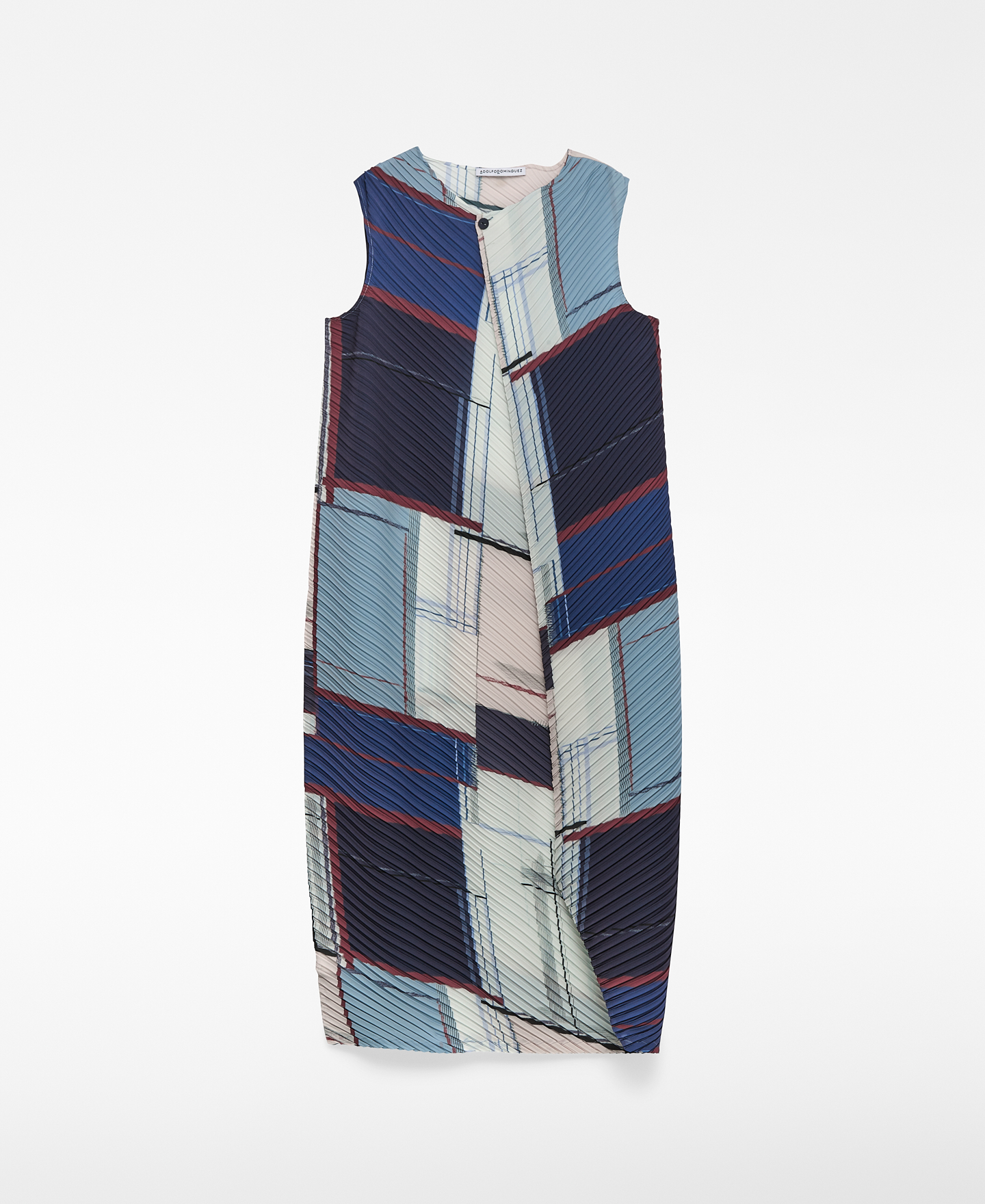 Printed crinkle midi dress woman image number 4