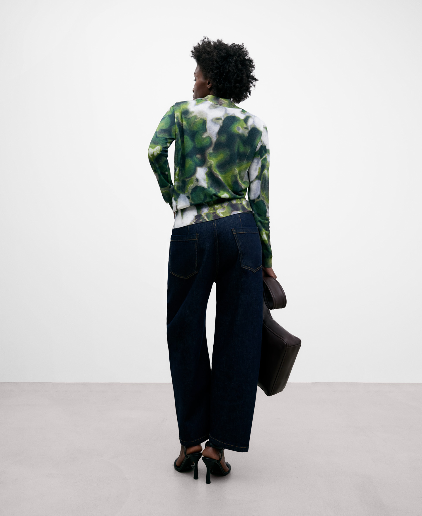 Long sleeve printed polo shirt image number 2