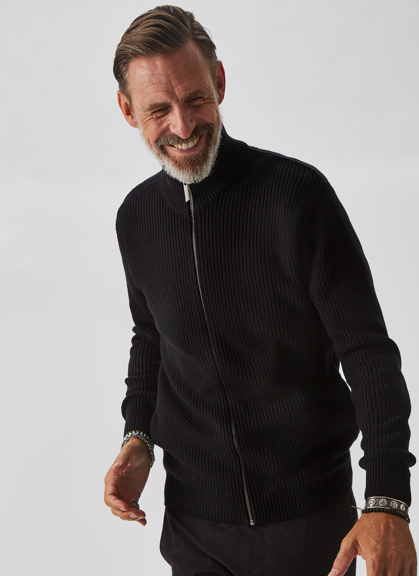 Cardigan with front zipper image number 0