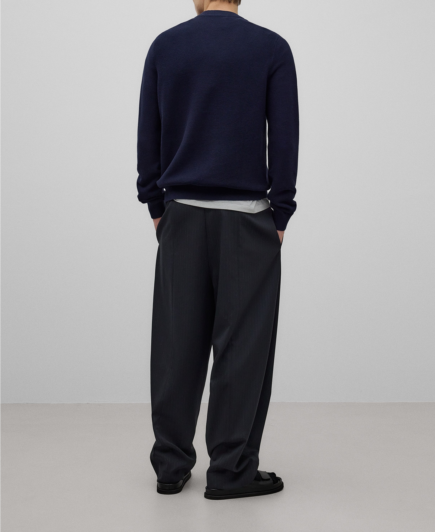 Cotton structured sweater man image number 2
