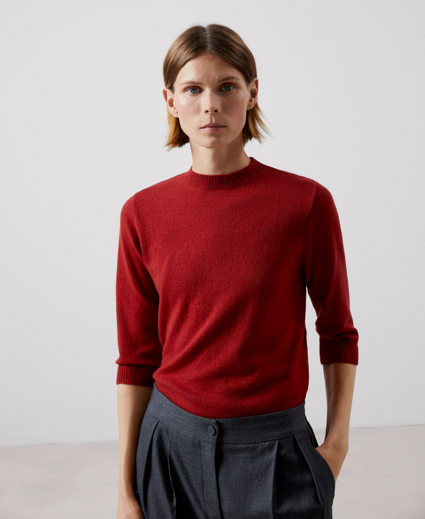 Nylon and merino wool sweater image number 0