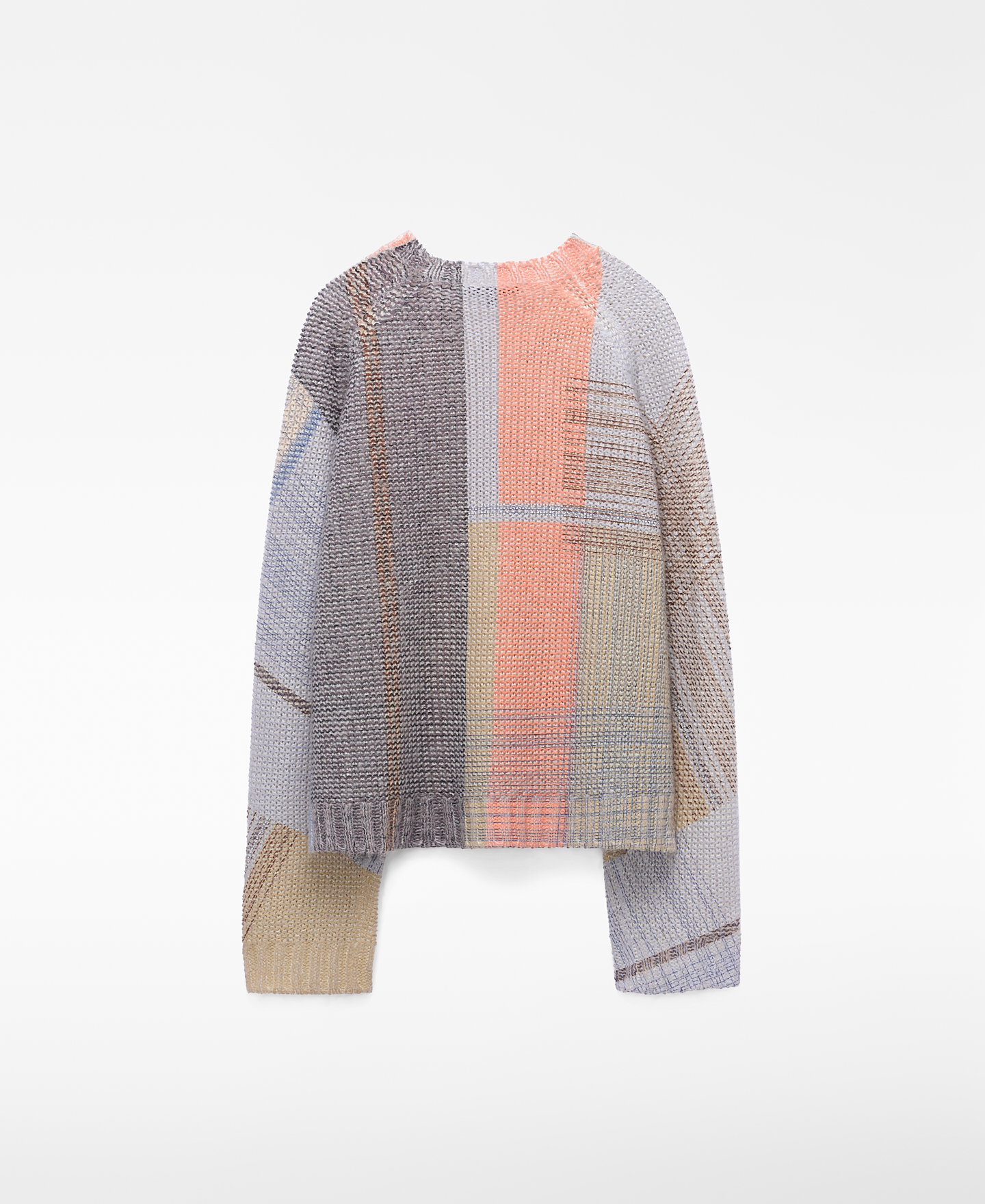 Printed knit crew collar sweater image number 6