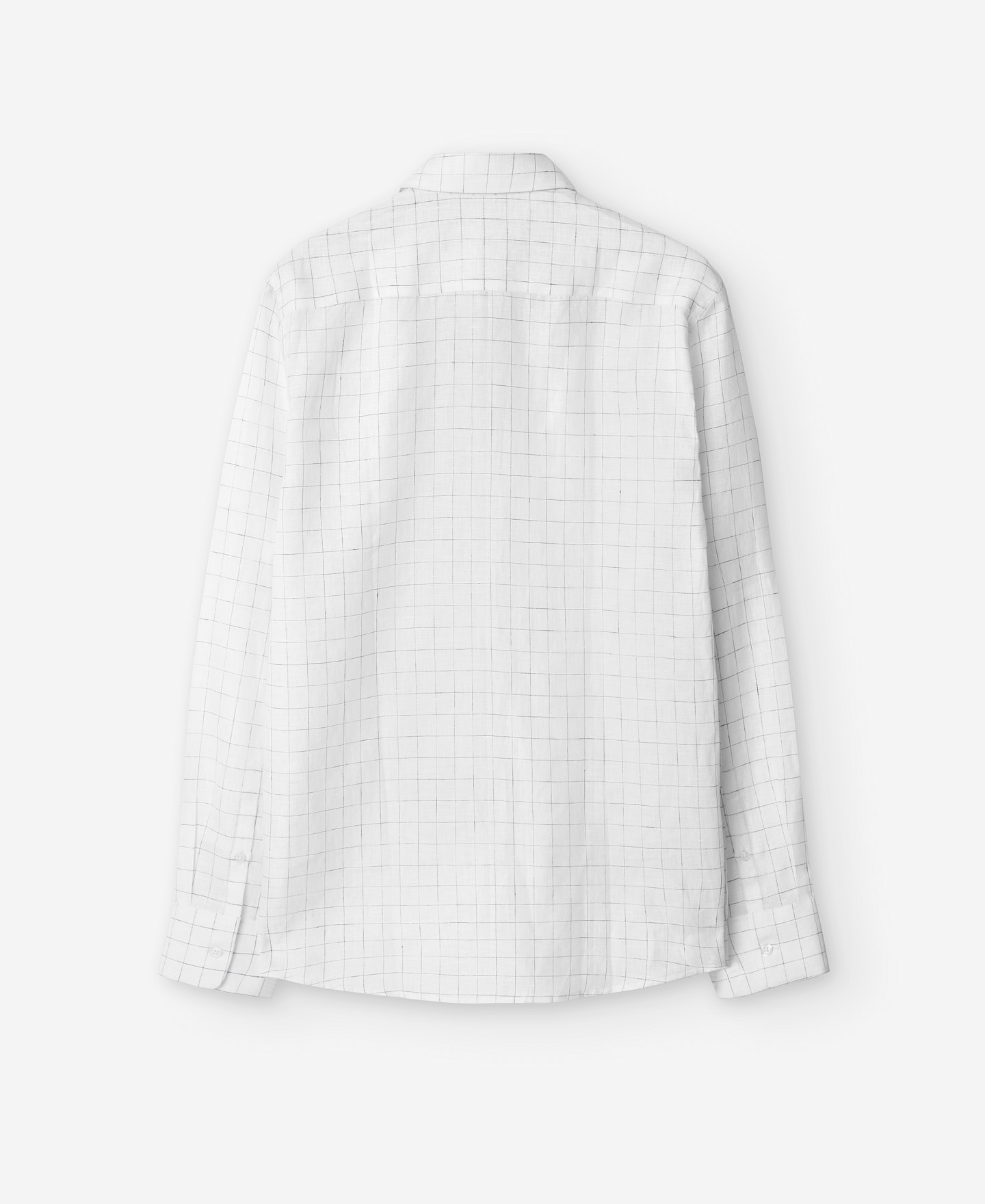 European linen white chequered shirt image number 5