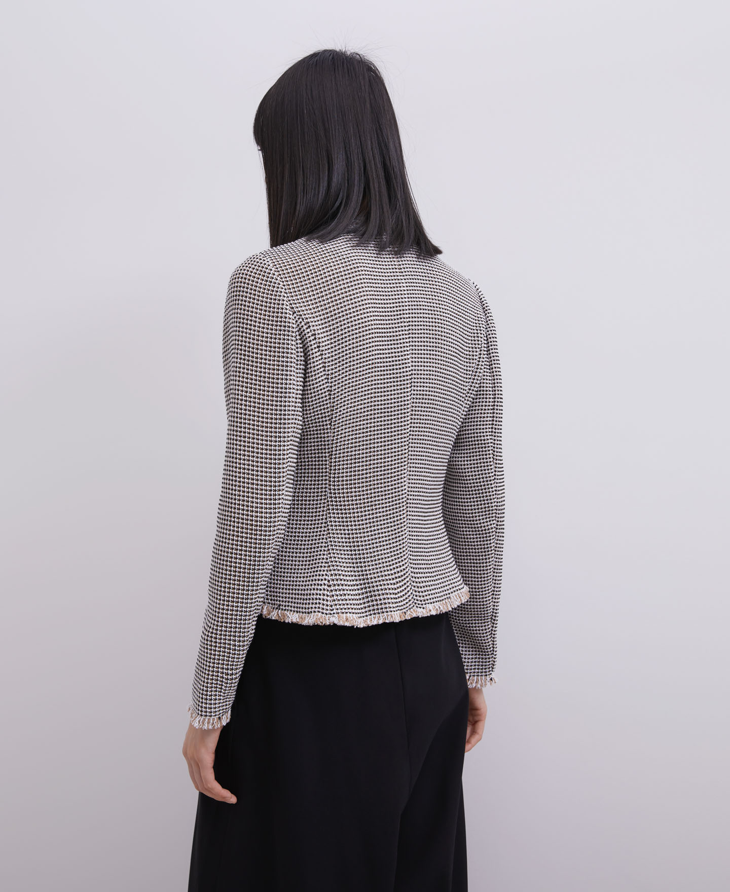 Chaqueta en tweed de algodón bicolor image number 1