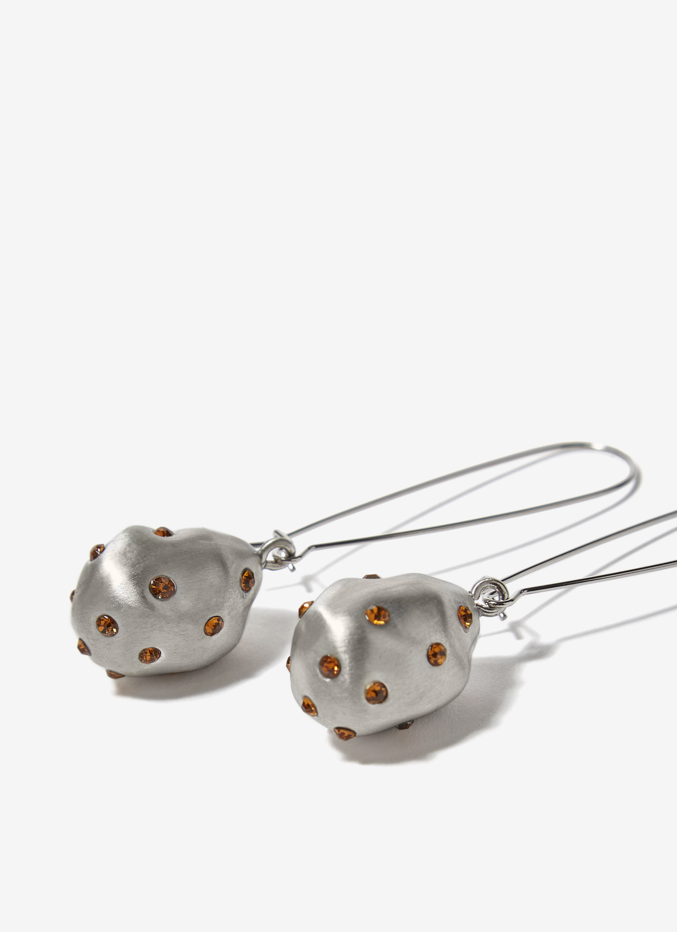Long earrings with embedded crystals image number 2