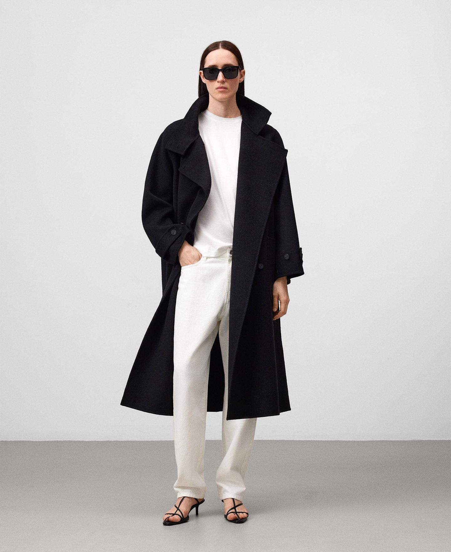 Funnel neck cross-front coat woman image number 1