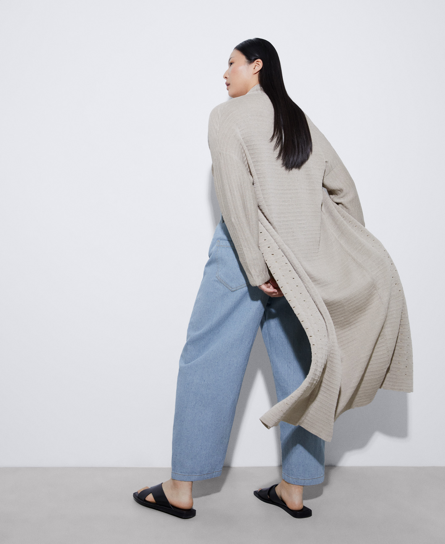 Long jacket with openwork detail image number 2