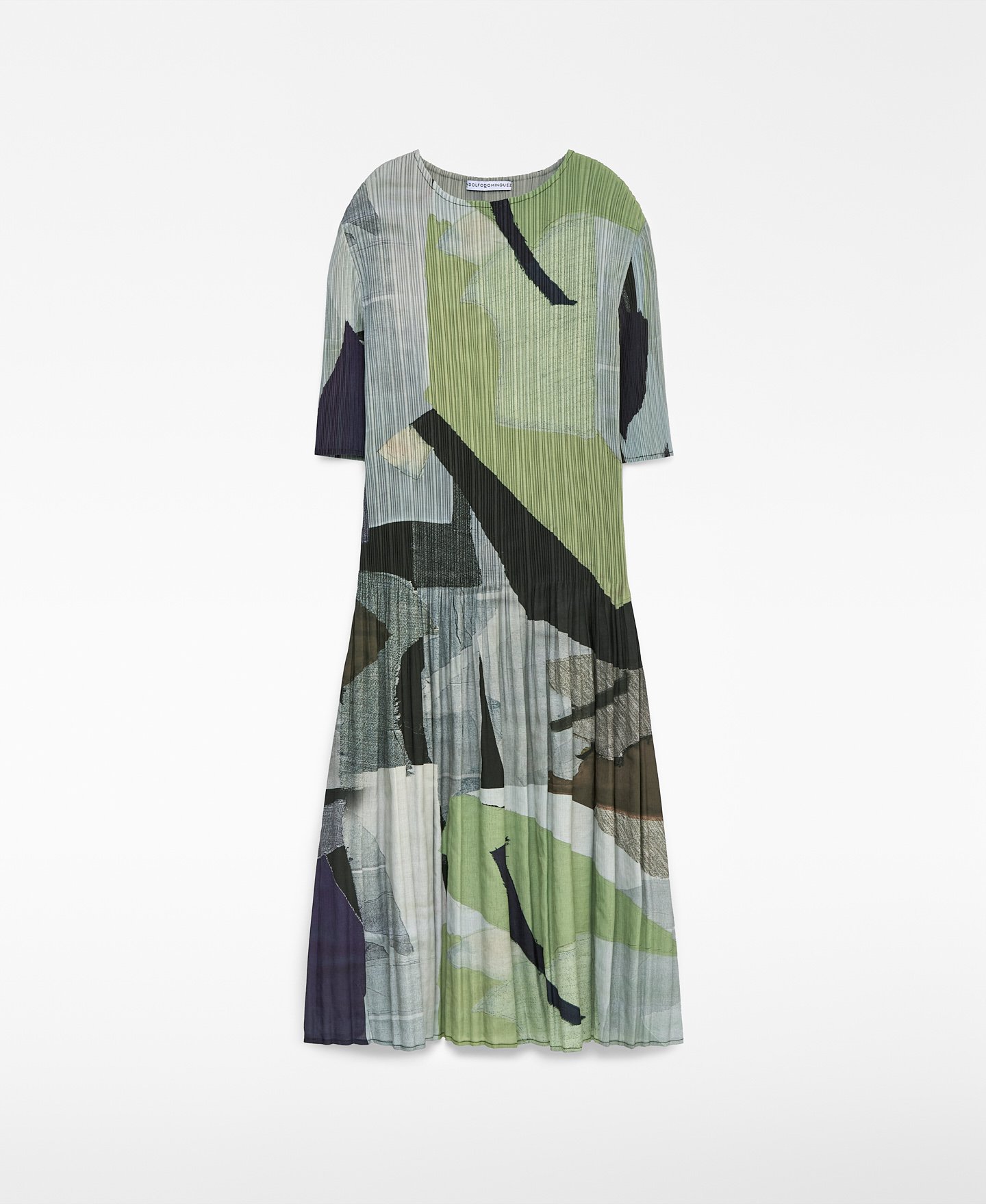 Robe évasée en crinkle imprimé femme image number 4
