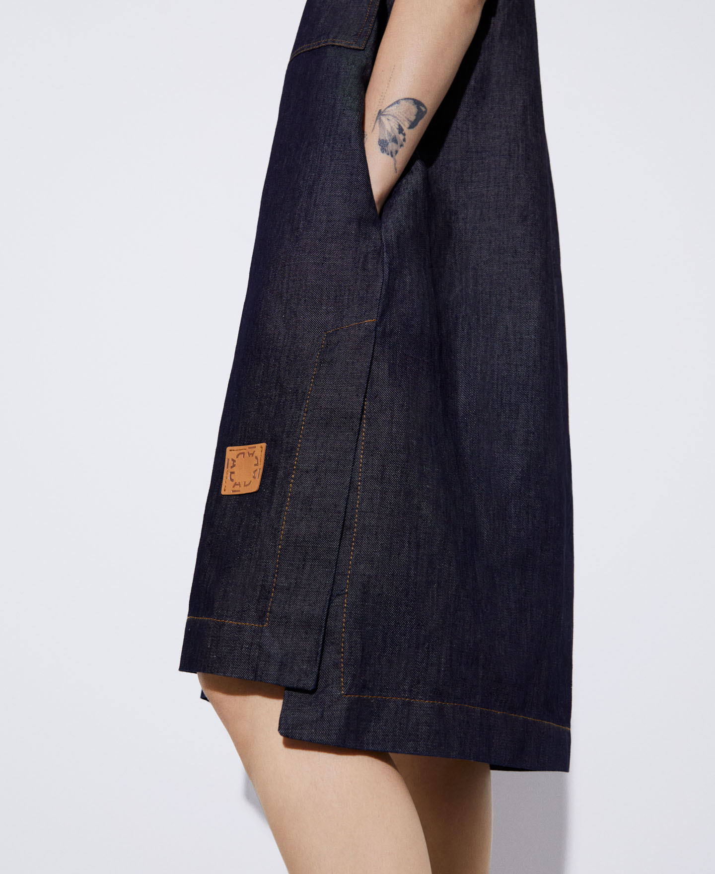 Linen and cotton shirt dress image number 3