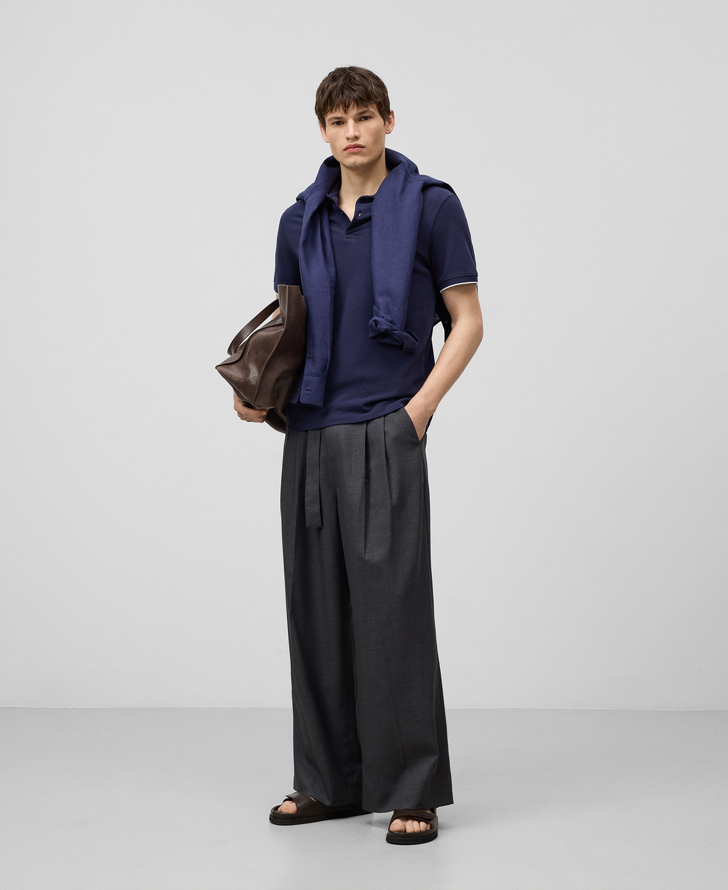 Organic cotton polo shirt man image number 1