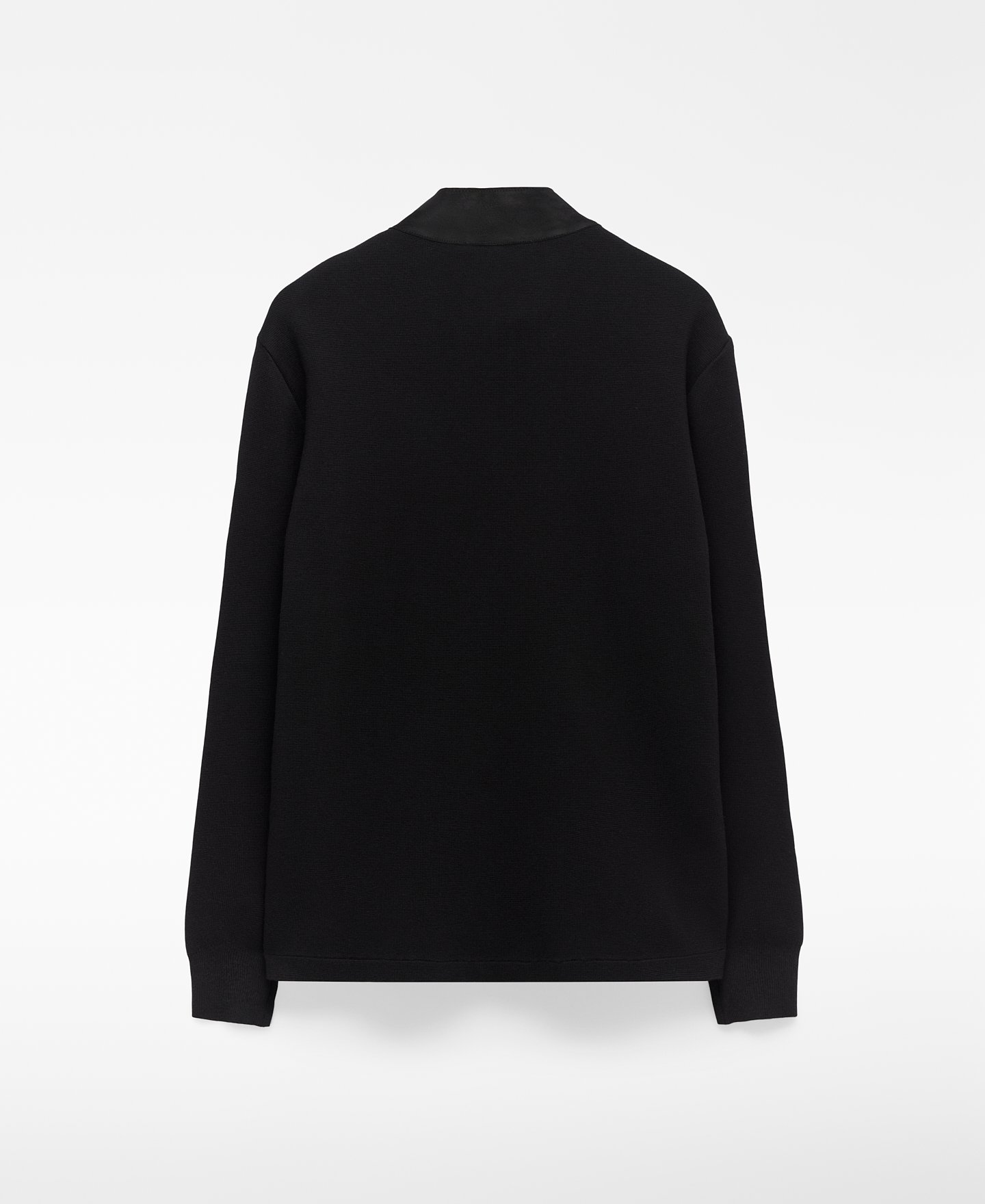 Faux suede and knit cardigan man image number 1