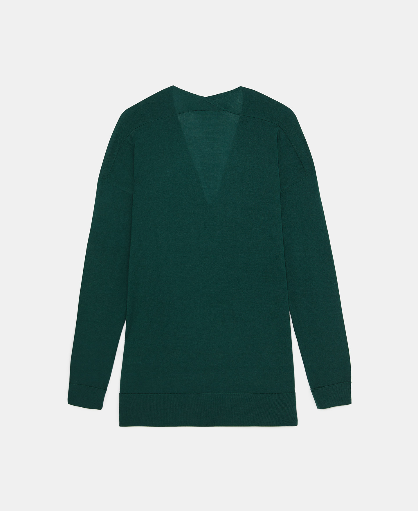 Jersey cuello pico en lana merino image number 5