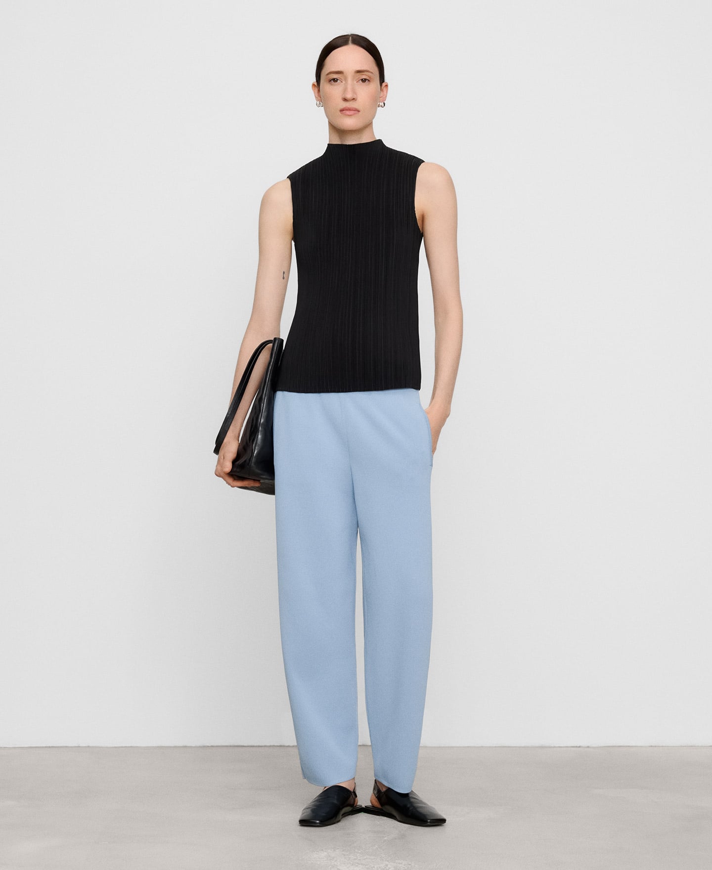 Pantalon barrel fit en maille image number 1