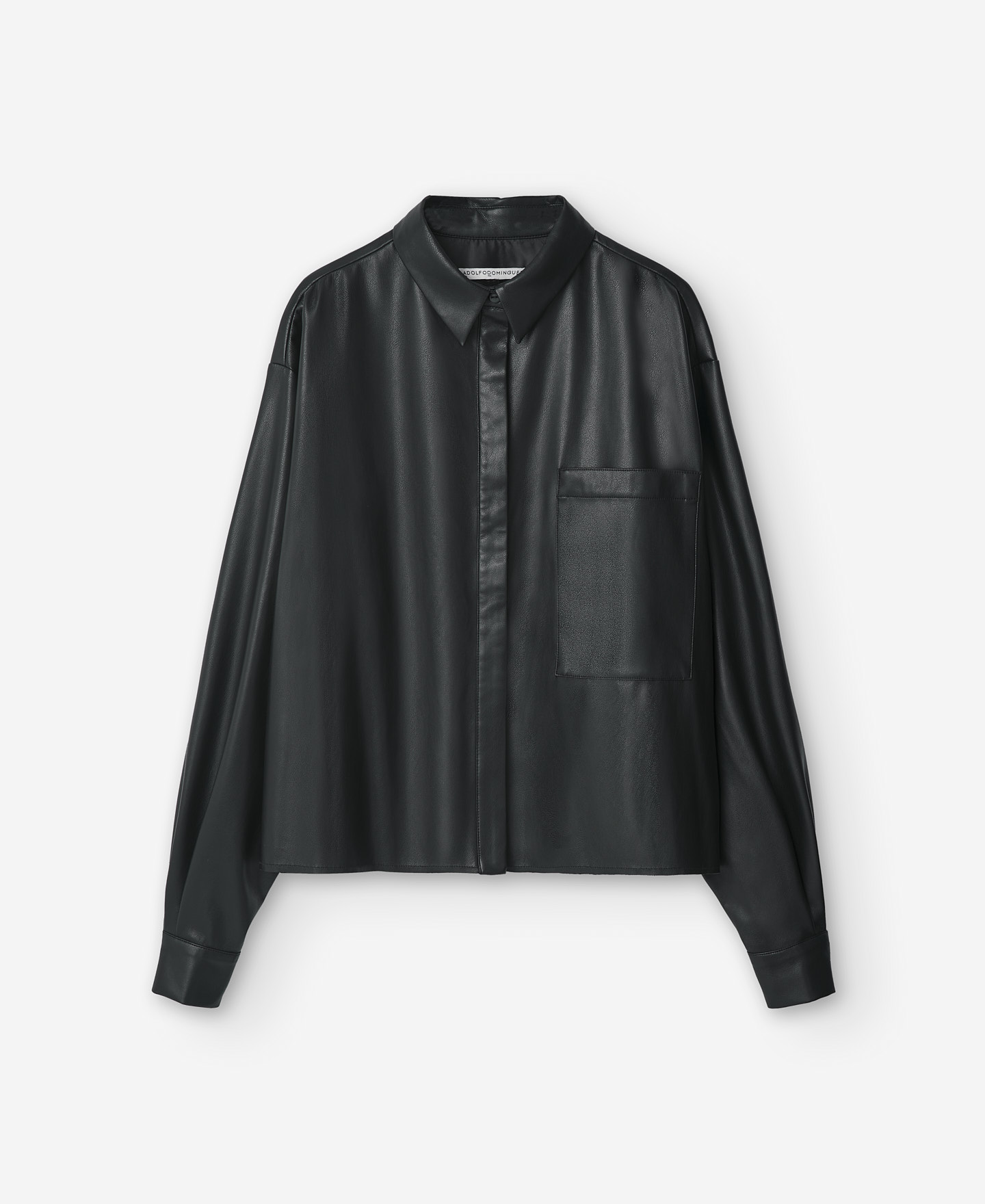 Leather texture shirt for women image number 4