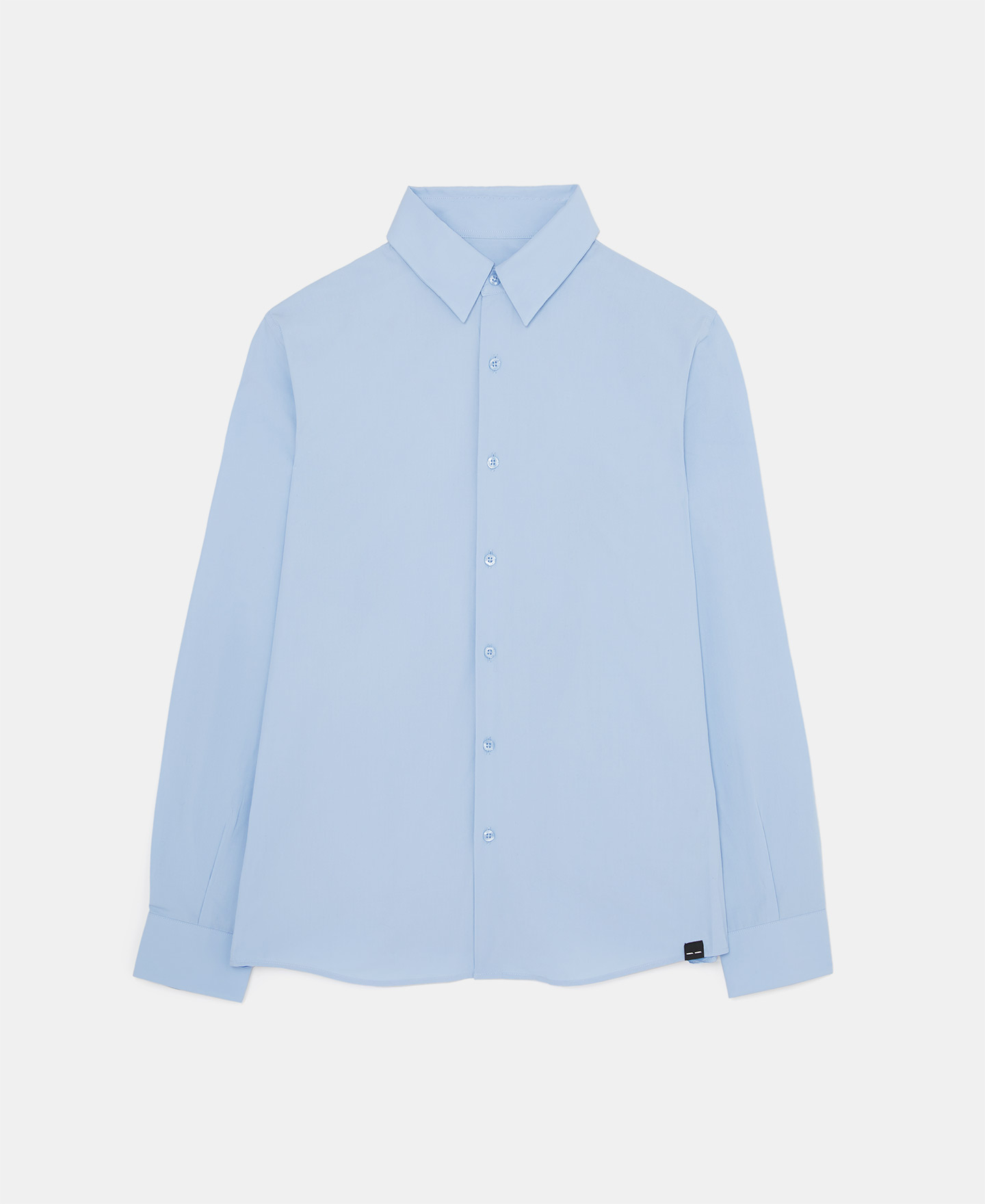 Cotton shirt with hidden button image number 4