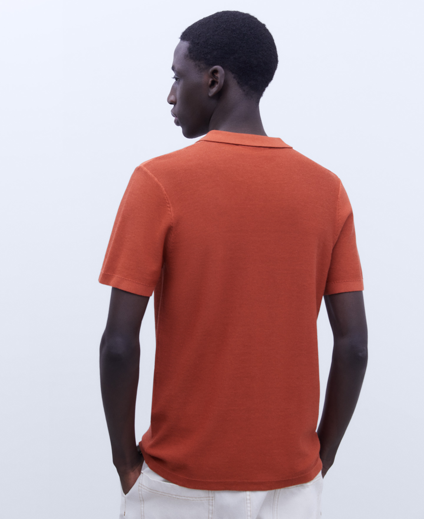 Regular fit buttonless polo shirt image number 2
