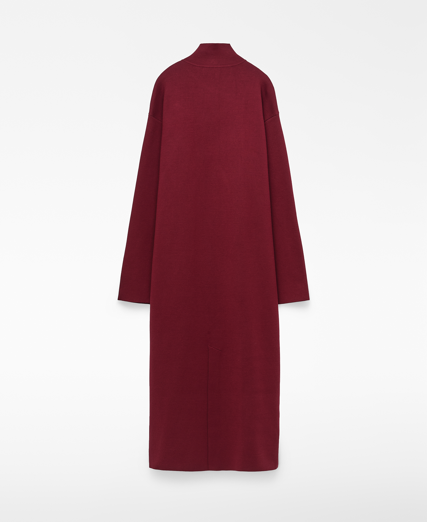 Knit cross-front long coat image number 5