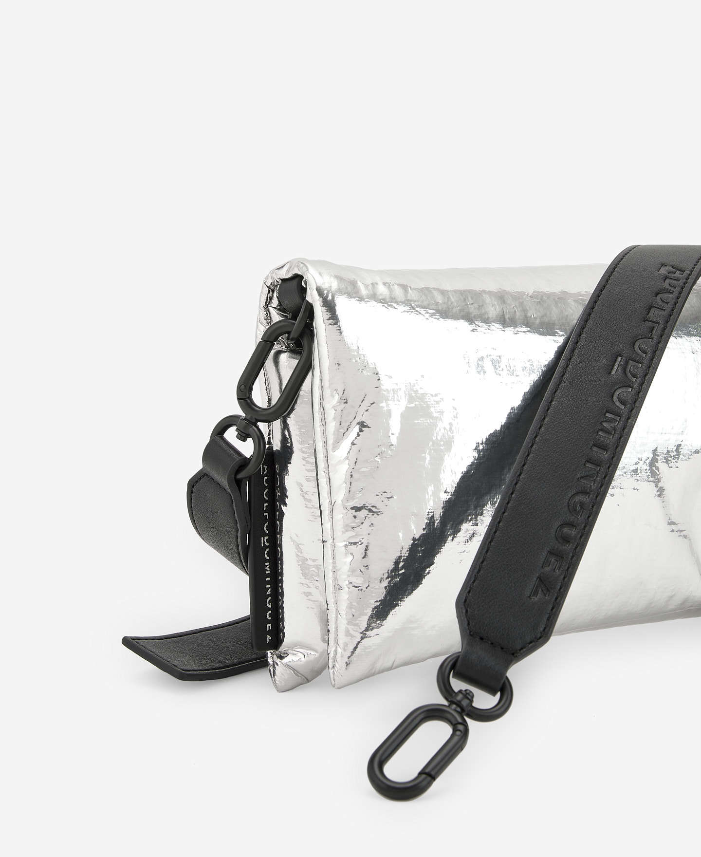 Silver padded mini shoulder bag image number 3