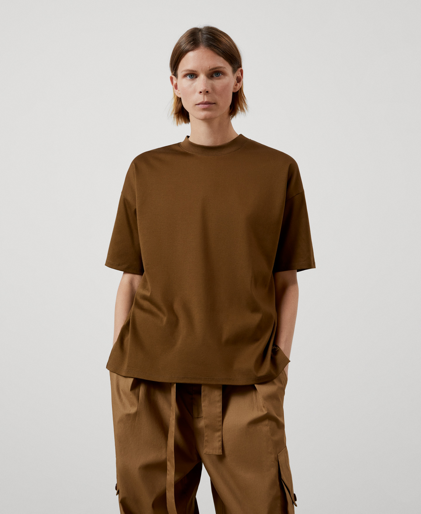 Cotton dropped shoulder T-shirt image number 0